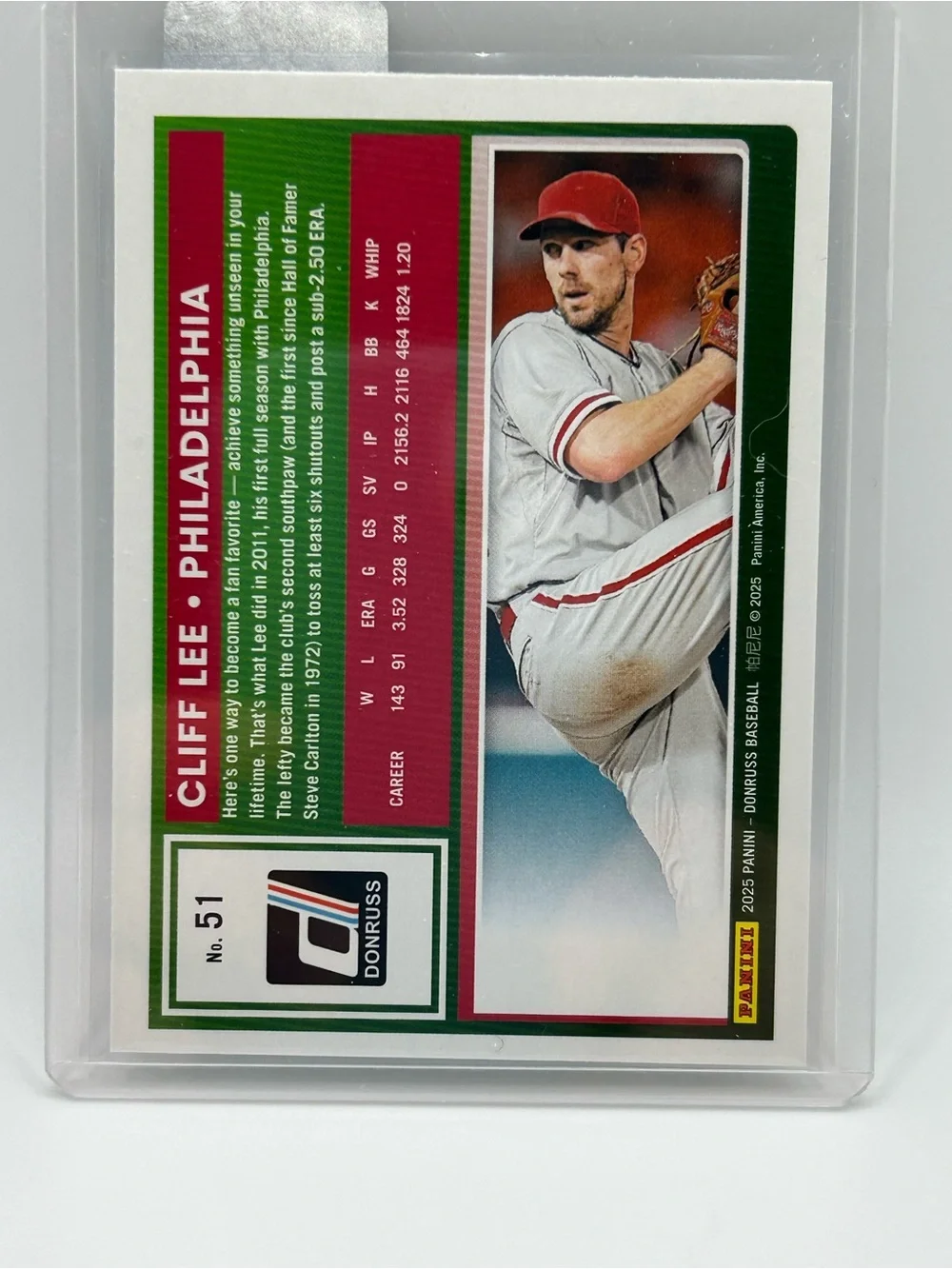 Cliff Lee Donruss Philadelphia Baseball Card ⚾️